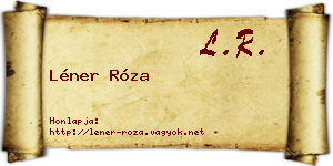 Léner Róza névjegykártya